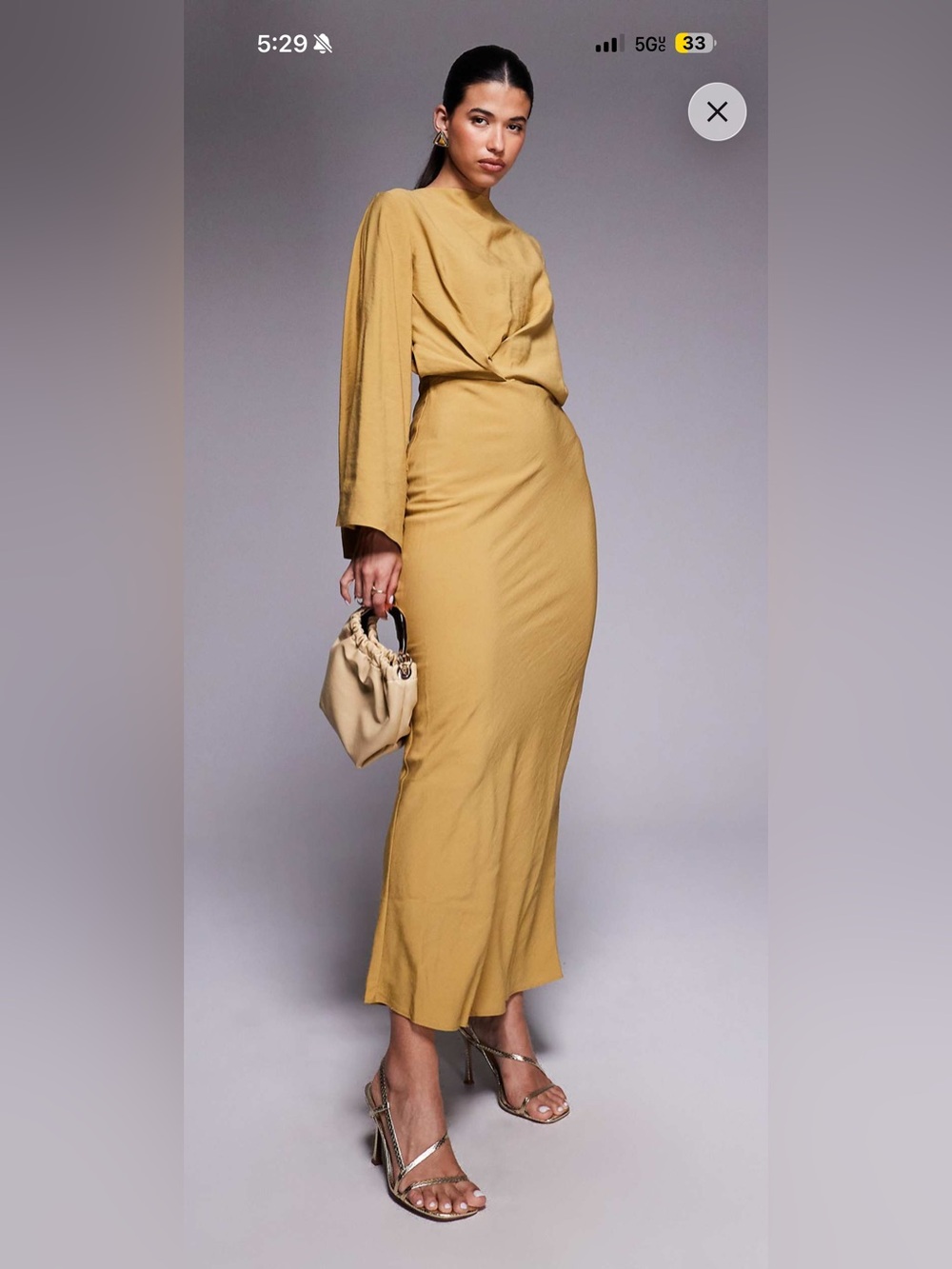 ASOS design Women's Mustard modest dress